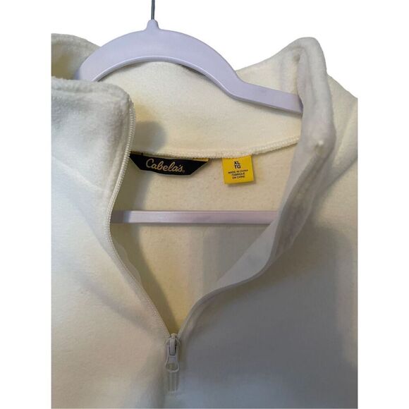 New Cabela’s Womens Cream Long Sleeve Quarter Zip Fleece Sweatshirt XL - Picture 6 of 11